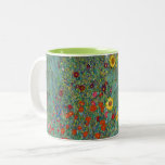 Gustav Klimt - Garten mit Sonnenblumen Zweifarbige Tasse<br><div class="desc">Garten mit Sonnenblumen / Bauerngarten mit Sonnenblumen - Gustav Klimt in 1905-1906</div>