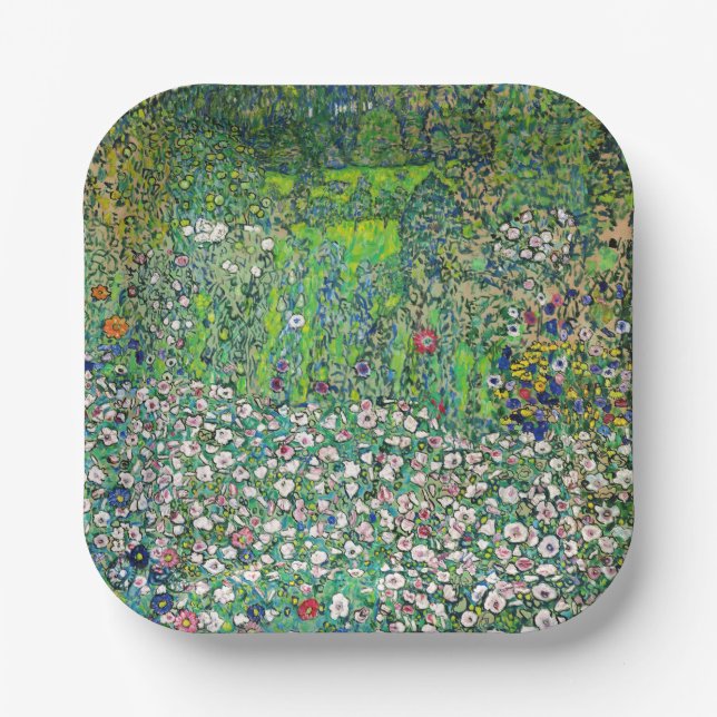 Gustav Klimt - Gartenbau und Bergbau Pappteller (Vorderseite)