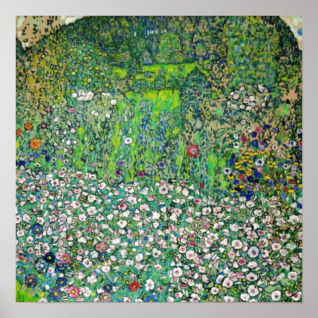 Gustav Klimt - Gartenbau und Bergbau Poster (Vorne)