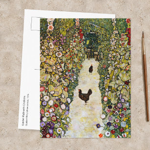 Gustav Klimt - Gartenweg mit Hühnern Postkarte