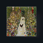 Gustav Klimt - Gartenweg über Hühner Button<br><div class="desc">Gartenweg mit Hühnern - Gustav Klimt,  Öl auf Leinwand,  1916</div>