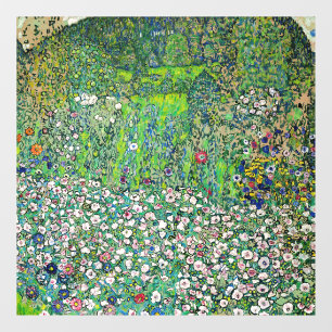 Gustav Klimt - Gärtnerische Landschaft und Hügelku Fensteraufkleber