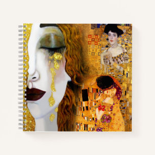 Gustav Klimt, Gemälde Collage, Kombinierte Kunst Notizbuch