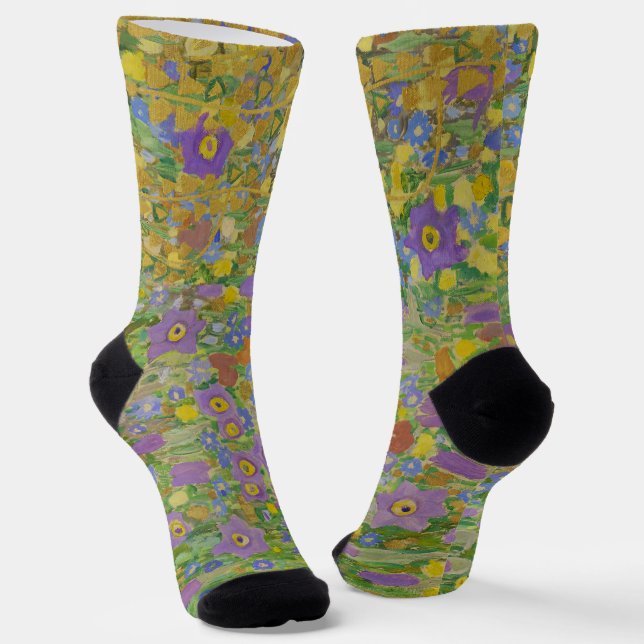 Gustav Klimt Golden Bloom Foral Muster Socken (Gewinkelt)