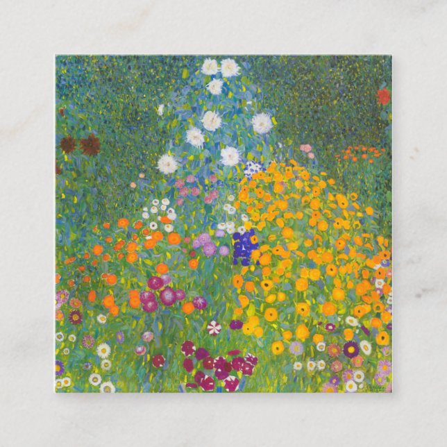 Gustav Klimt Hütte Garden Quadratische Visitenkarte (Vorderseite)