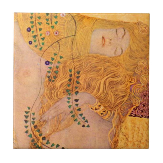 Gustav Klimt Hydra (Mermaids) Vintage Keramik Tile Fliese (Vorderseite)