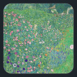 Gustav Klimt - Italienische Gartenlandschaft Quadratischer Aufkleber<br><div class="desc">Italienische Gartenlandschaft / Italienische Kulturlandschaft - Gustav Klimt,  Öl auf Leinwand,  1913</div>