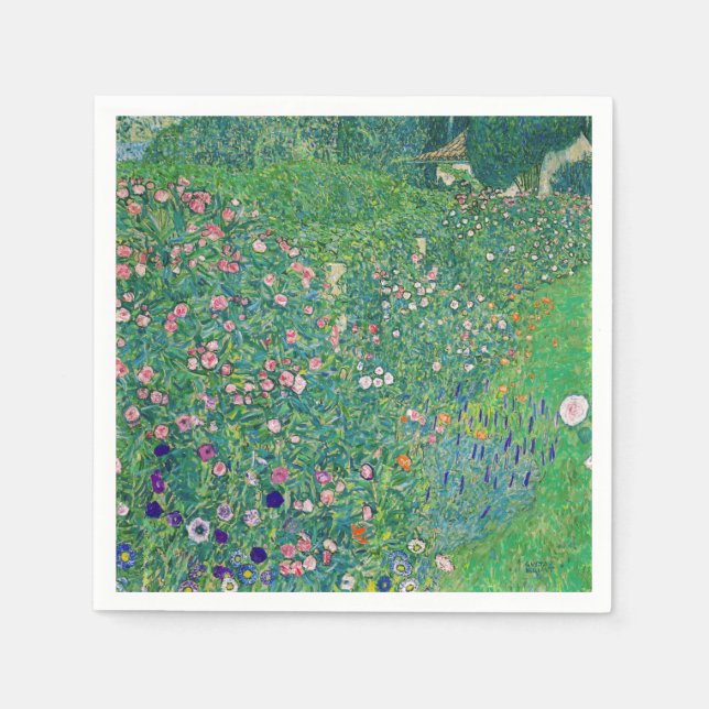 Gustav Klimt - Italienische Gartenlandschaft Serviette (Vorderseite)