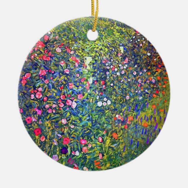 Gustav Klimt Italienischer Garten Keramik Ornament (Vorne)