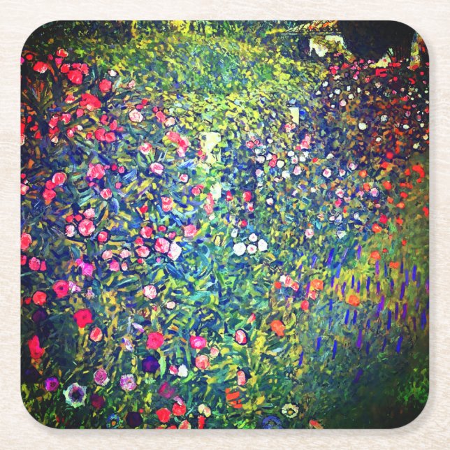 Gustav Klimt Italienischer Garten Rechteckiger Pappuntersetzer (Vorderseite)
