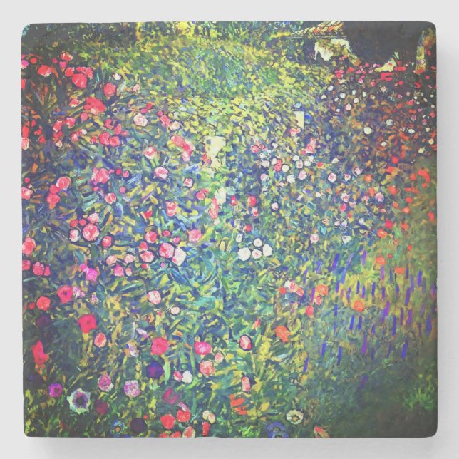 Gustav Klimt Italienischer Garten Steinuntersetzer (Vorderseite)