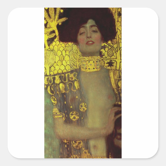 Gustav Klimt - Judith Quadratischer Aufkleber (Vorderseite)