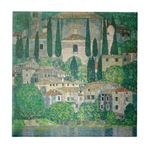 Gustav Klimt - Kirche in Cassone Fliese