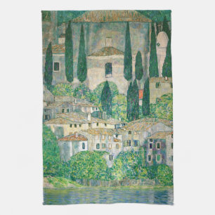 Gustav Klimt - Kirche in Cassone Geschirrtuch