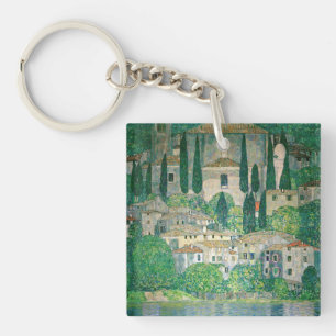 Gustav Klimt - Kirche in Cassone Schlüsselanhänger