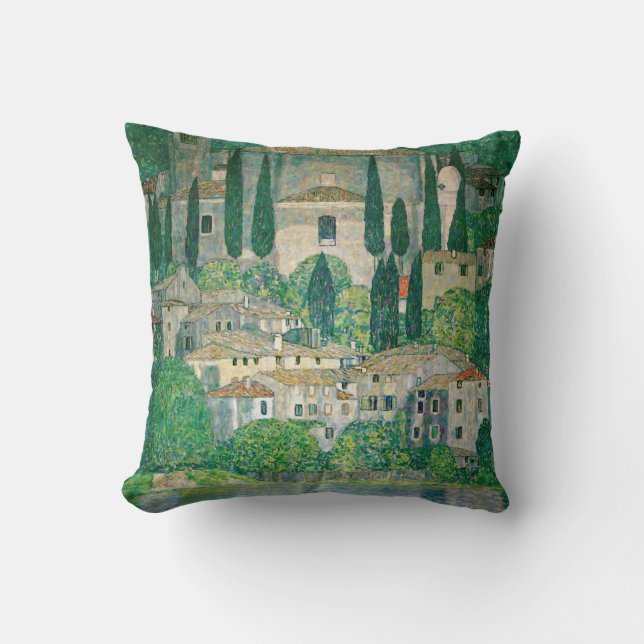 Gustav Klimt - Kirche von Cassone Kissen (Vorderseite)