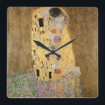 Gustav Klimt | Kiss, 1907-08 Quadratische Wanduhr<br><div class="desc">Kiss,  1907-08 | von Gustav Klimt | Art Location: Österreichische Galerie Belvedere,  Wien,  Österreich | Österreichische Künstlerin | Image Collection number: XAM601</div>