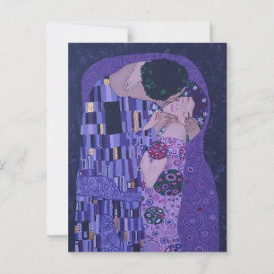 Gustav Klimt Kiss in Lila Postkarte