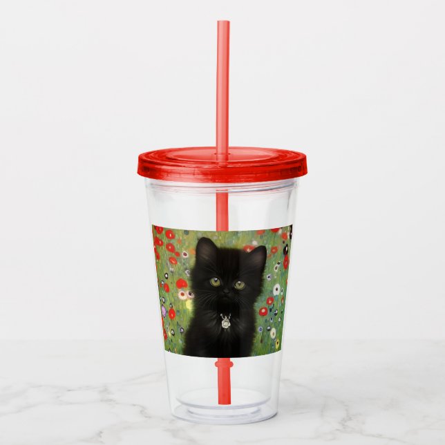 Gustav Klimt Kitten Acryltrinkbecher (Vorderseite)