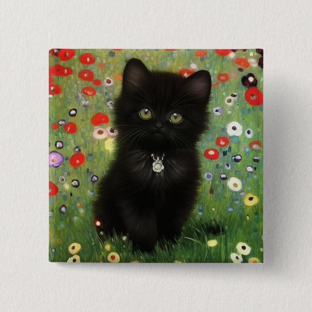 Gustav Klimt Kitten Button (Vorderseite)