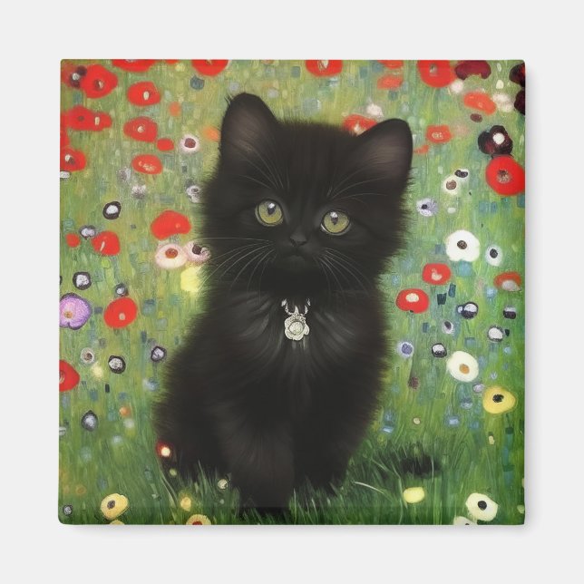 Gustav Klimt Kitten Magnet (Vorne)