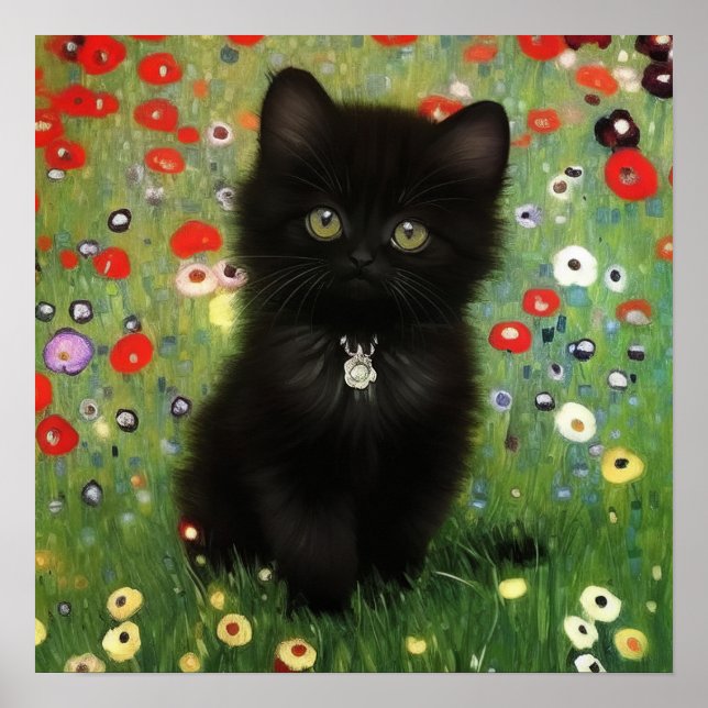 Gustav Klimt Kitten Poster (Vorne)