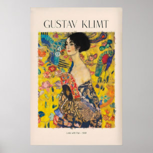 Gustav Klimt Kunstprint - Dame mit Fächer918 Poster