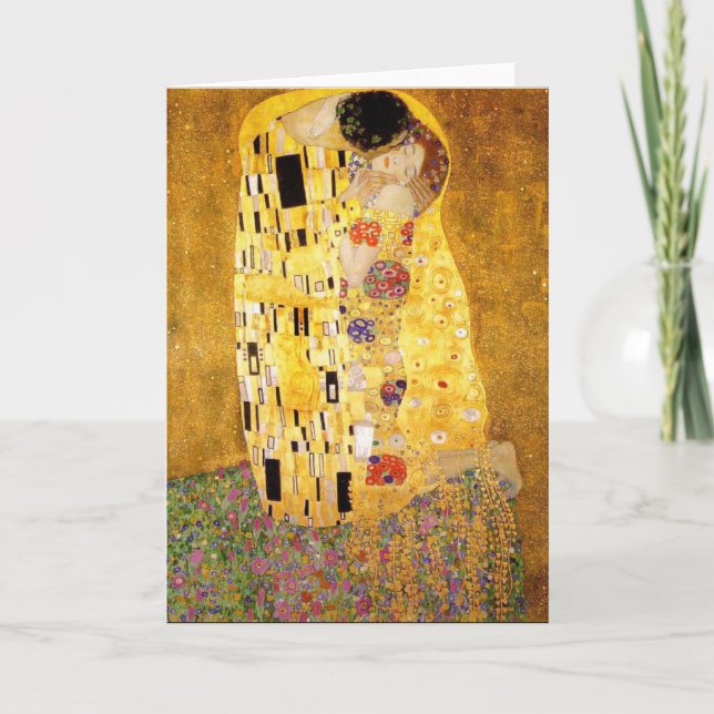 Gustav Klimt la carte de voeux de baiser (Devant)