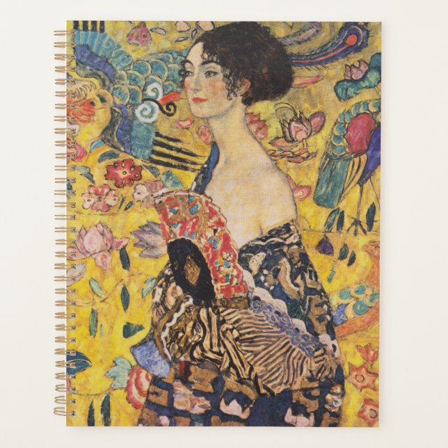 Gustav Klimt-Lady mit einem Fan | Planer (Vorderseite)