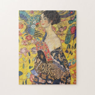 Gustav Klimt Lady mit Fan Art Nouveau Malerei