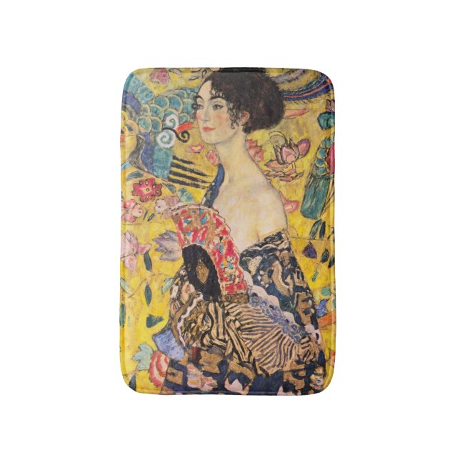 Gustav Klimt - Lady mit Fan Badematte (Vorderseite Vertikal)