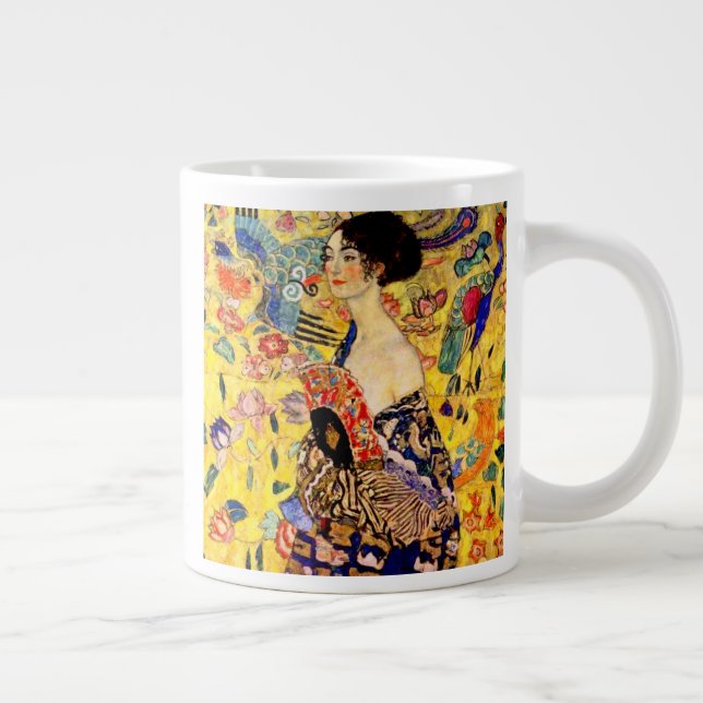 Gustav Klimt Lady mit Fan Jumbo-Tasse (Rechts)