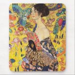 Gustav Klimt Lady mit Fan Mousepad<br><div class="desc">Gustav Klimt Lady mit Fan</div>