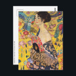 Gustav Klimt - Lady mit Fan Postkarte<br><div class="desc">Lady with Fan - Gustav Klimt,  Oil on Leinwand,  1917-1918</div>