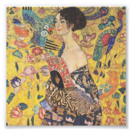 Gustav Klimt Lady mit Fan Print Fotodruck