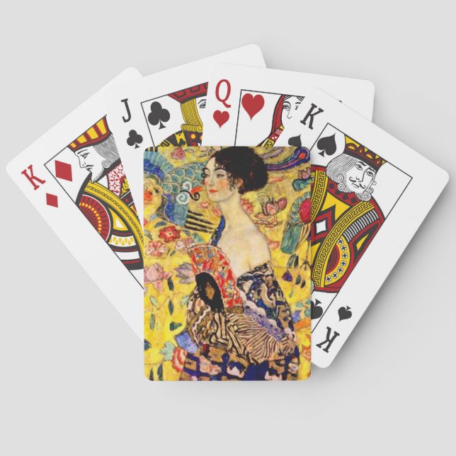 Gustav Klimt Lady mit Fan Spielkarten (Rückseite)