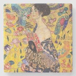 Gustav Klimt - Lady mit Fan Steinuntersetzer