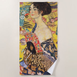 Gustav Klimt Lady mit Fan Strandtuch