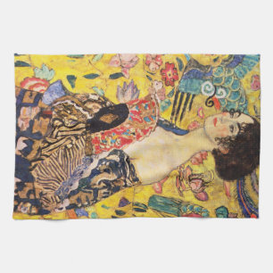 Gustav Klimt Lady mit Lüfter Geschirrtuch