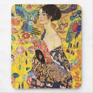 Gustav Klimt Lady mit Lüfter Mousepad