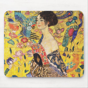 Gustav Klimt Lady mit Lüfter Mousepad