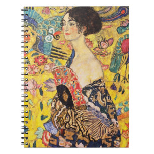 Gustav Klimt Lady mit Lüfter Notizblock