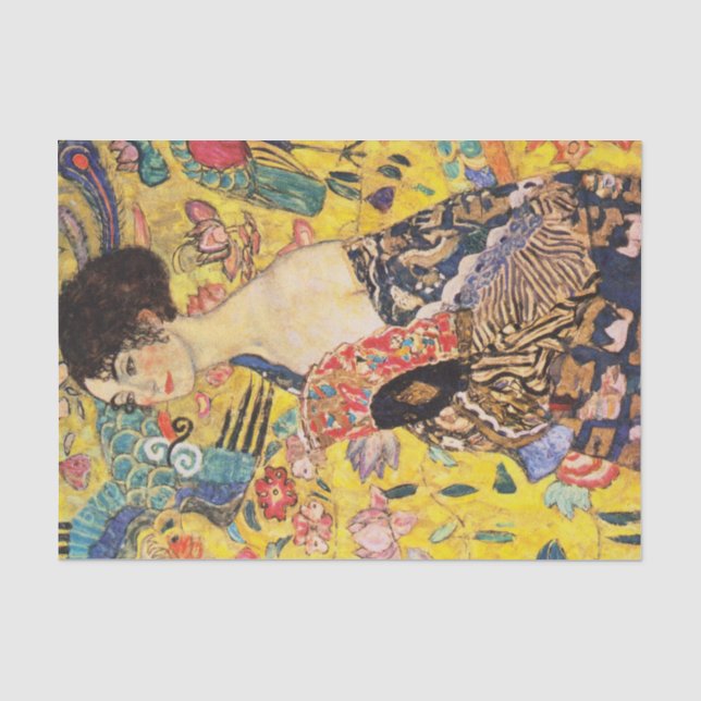 Gustav Klimt Lady mit Lüfter Seidenpapier (Vorderseite)