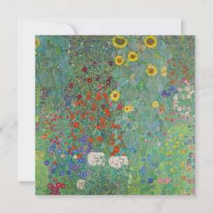 Gustav Klimt - Landgarten mit Sonnenblumen Dankeskarte