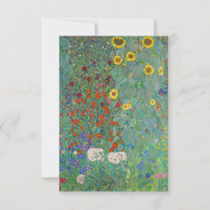 Gustav Klimt - Landgarten mit Sonnenblumen Dankeskarte