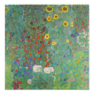 Gustav Klimt - Landgarten mit Sonnenblumen Fotodruck