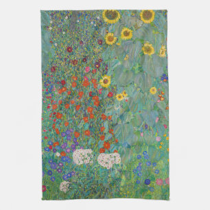 Gustav Klimt - Landgarten mit Sonnenblumen Geschirrtuch