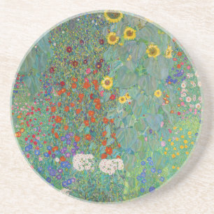 Gustav Klimt - Landgarten mit Sonnenblumen Getränkeuntersetzer