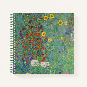 Gustav Klimt - Landgarten mit Sonnenblumen Notizbuch