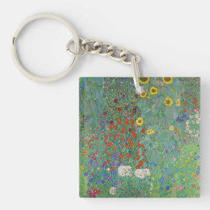 Gustav Klimt - Landgarten mit Sonnenblumen Schlüsselanhänger